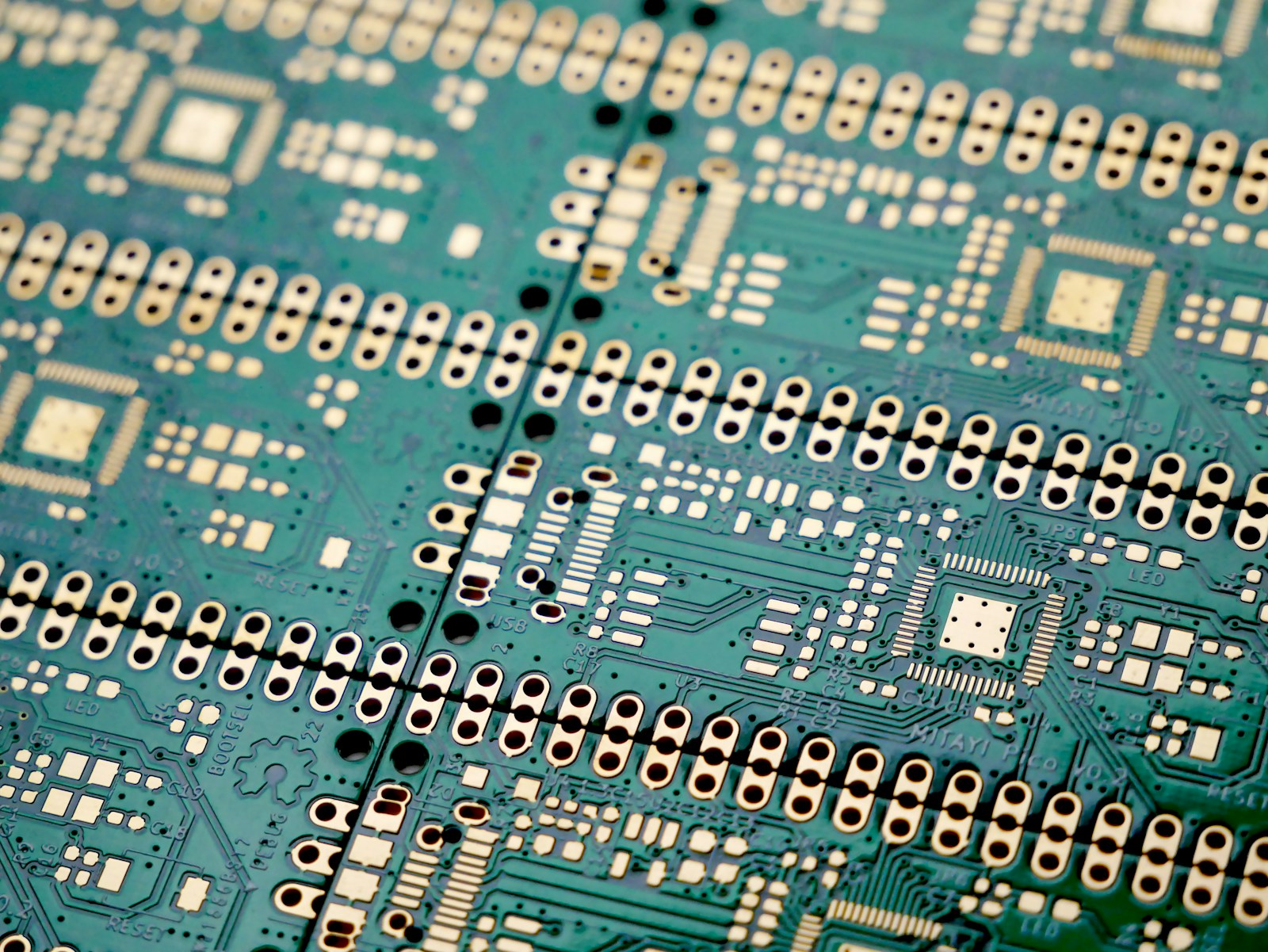 Close up of a printed circuit board