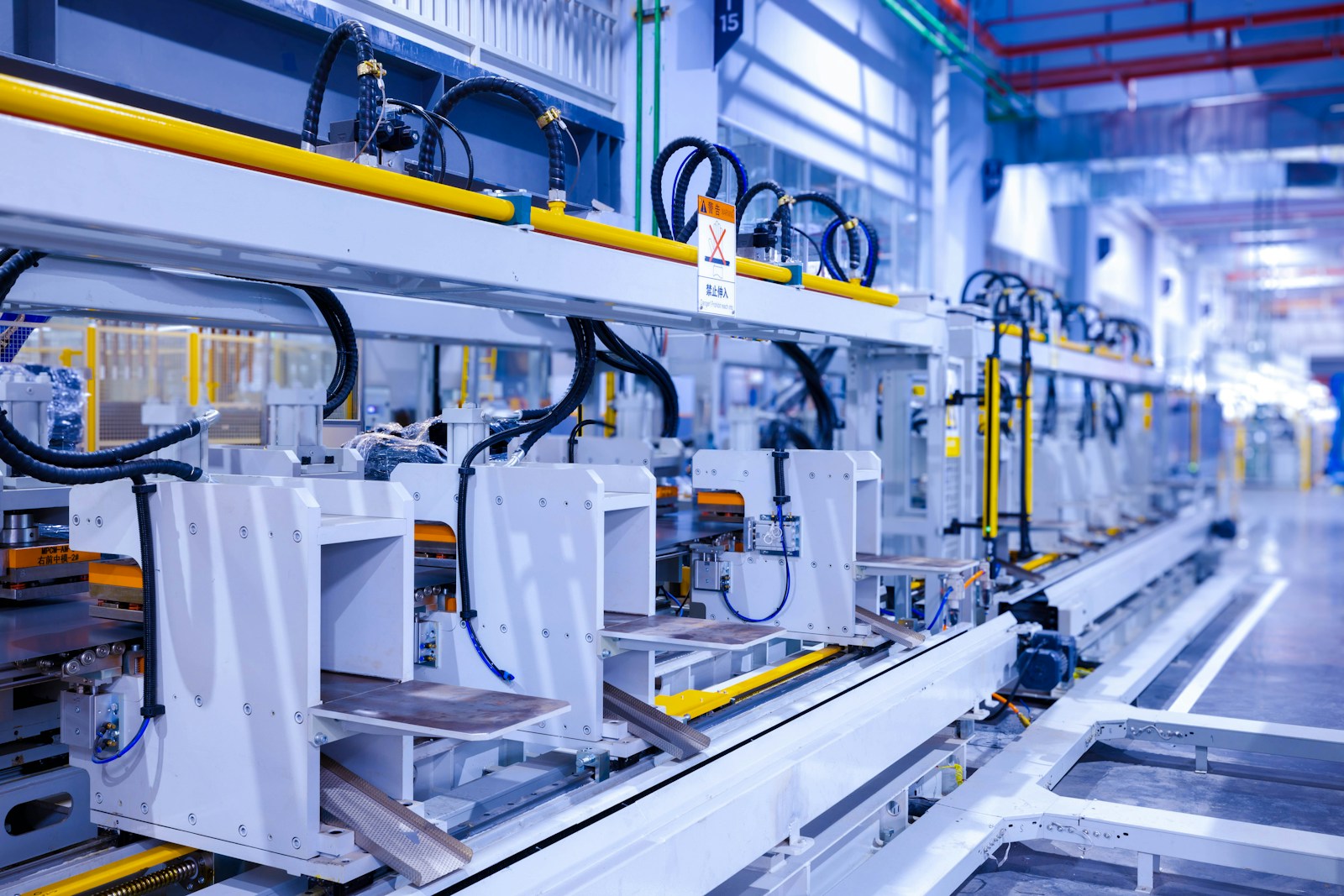 Modern factory machinery